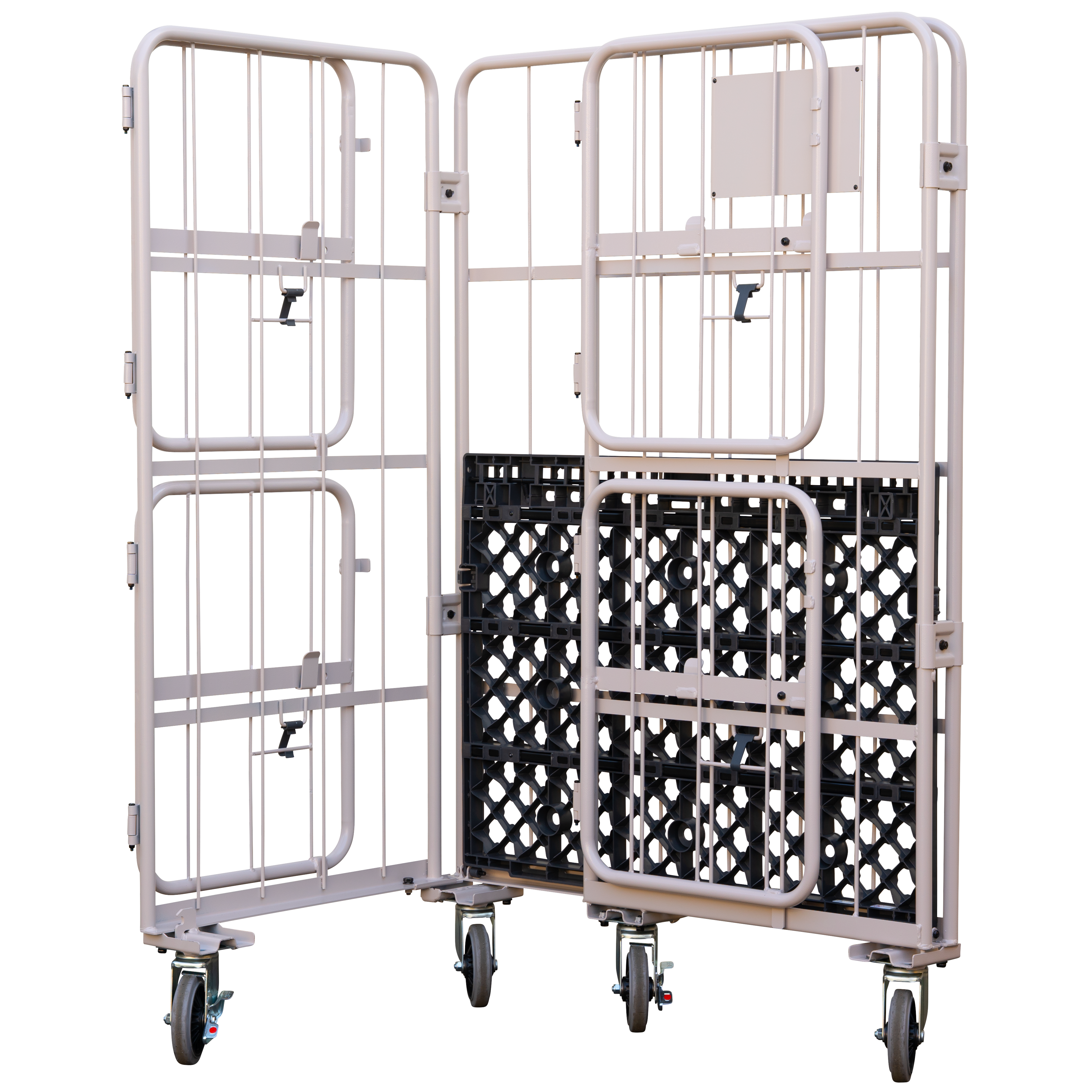 上下観音扉付きカゴ台車 画像04